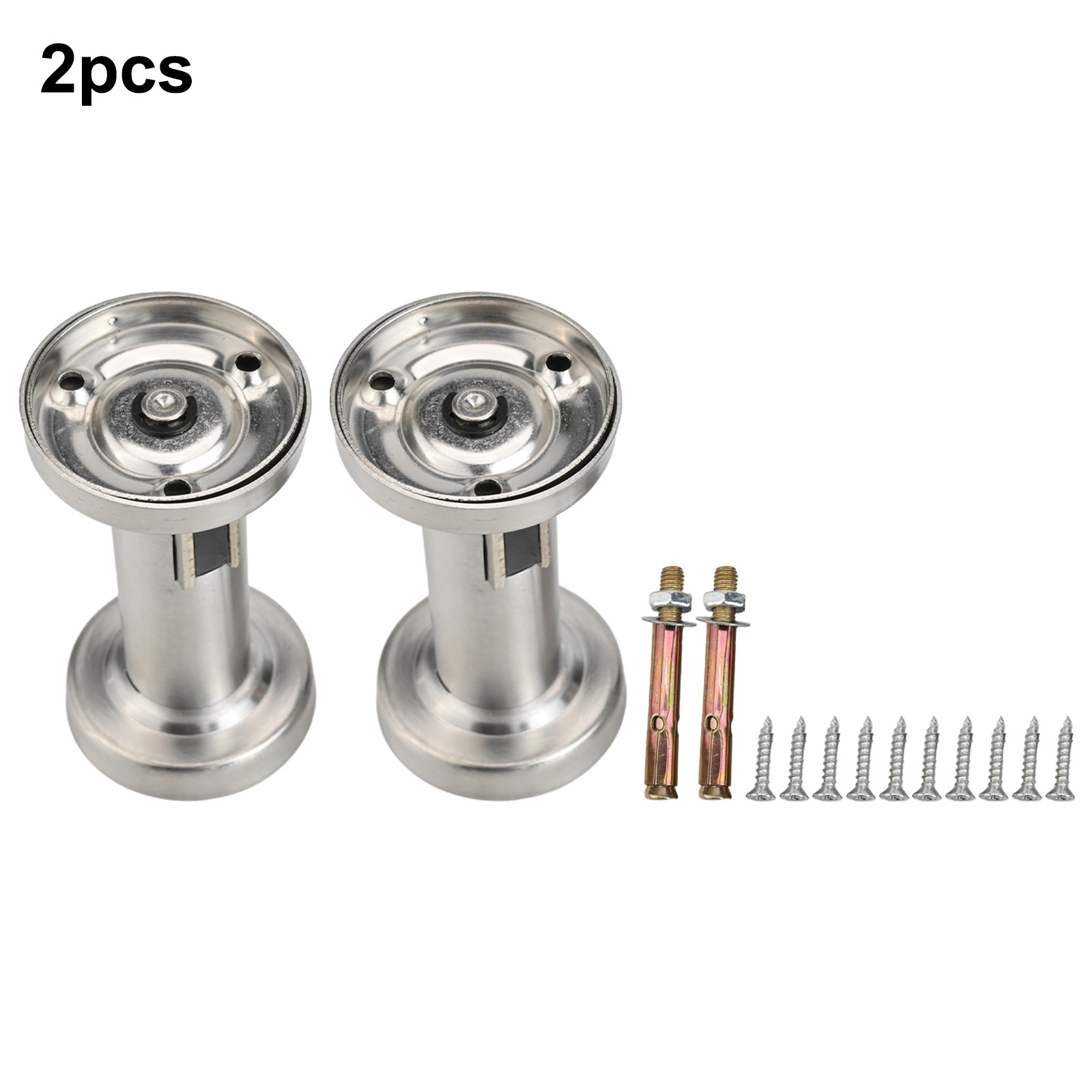 Officiel Lot de 2 but??es de porte robustes en acier inoxydable montage mural/plancher ma