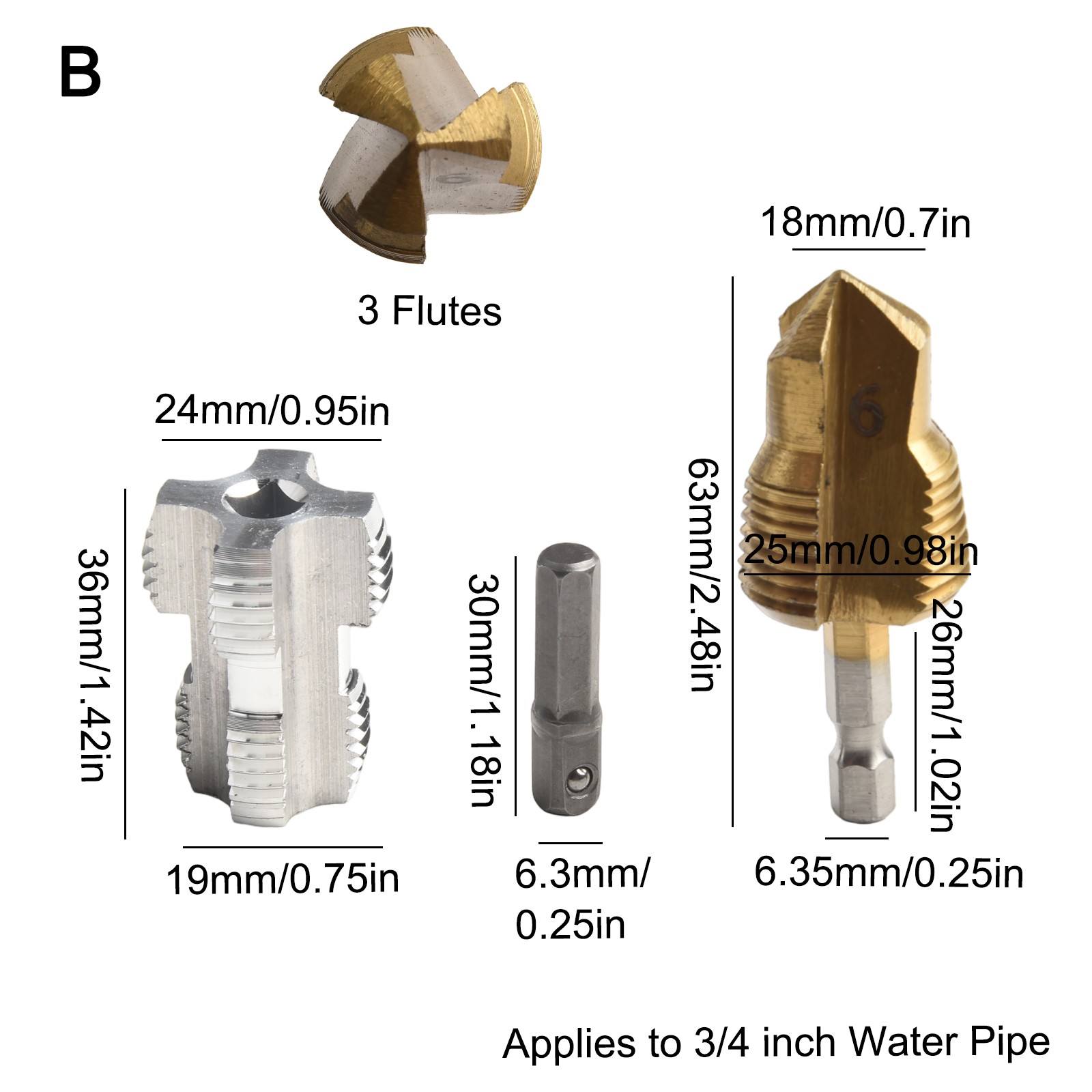 PPR Ouvre-filetage Interne De Tuyau D'eau, 1 Lot De Foret PPR Argenté