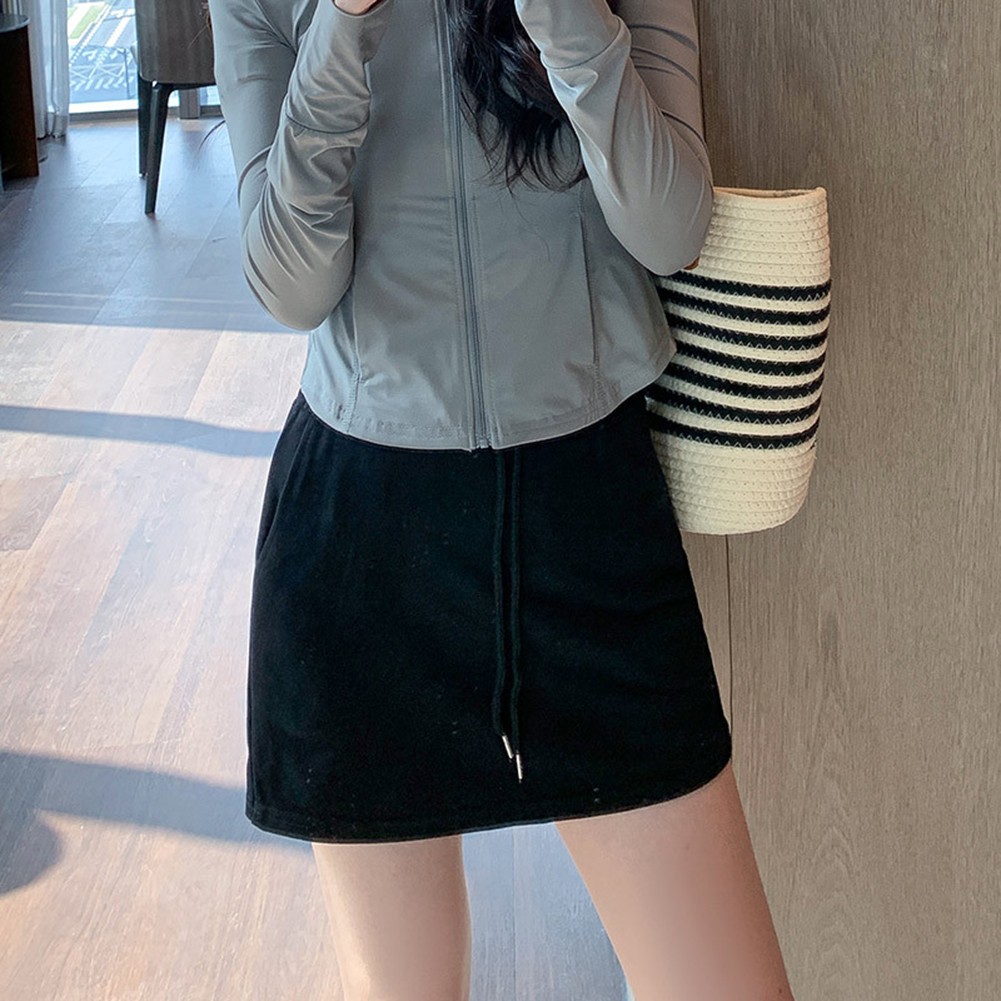 Elegant Womens Sports Skirt with High Waist and Microelasticity Material - Picture 8 of 12