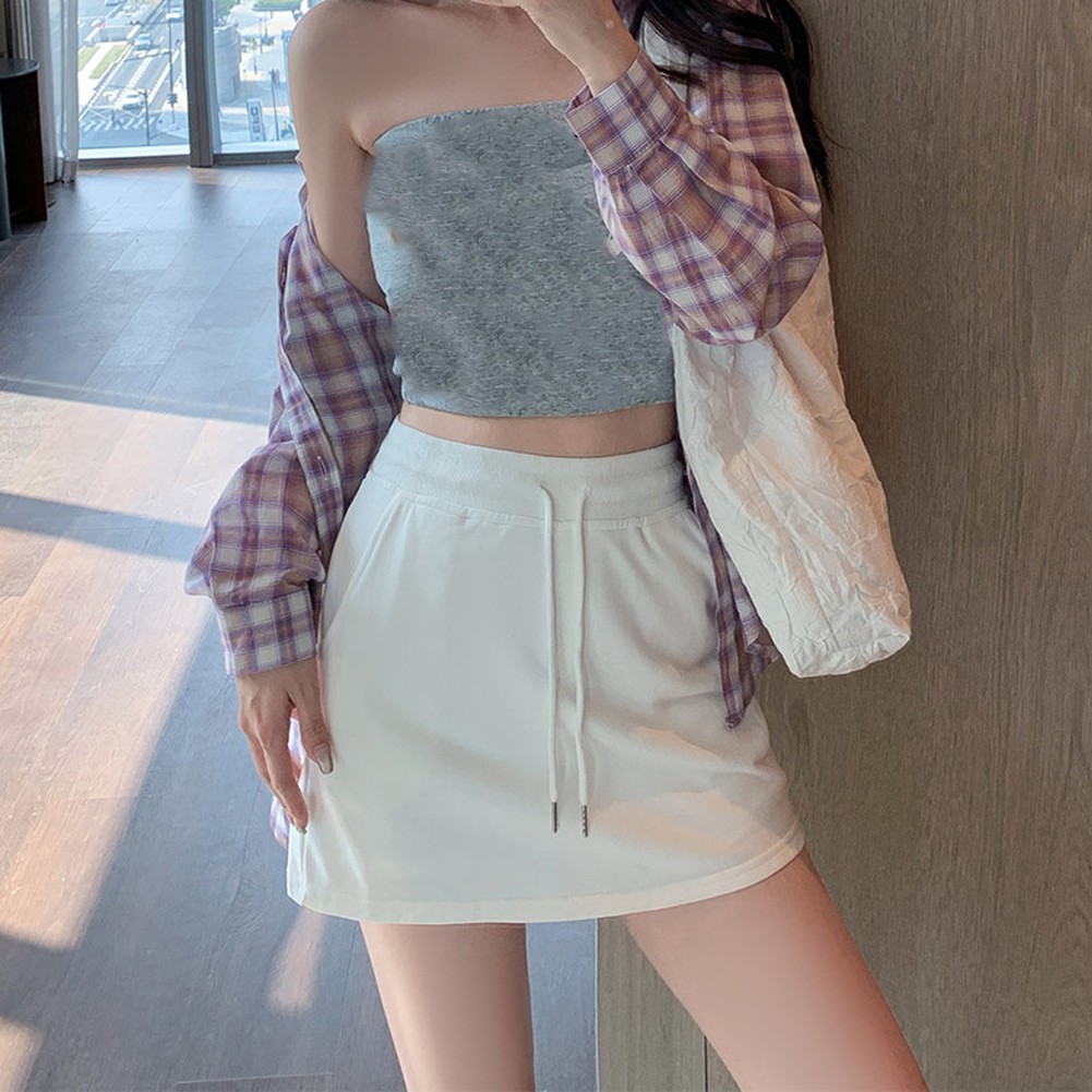 Elegant Womens Sports Skirt with High Waist and Microelasticity Material - Picture 9 of 12