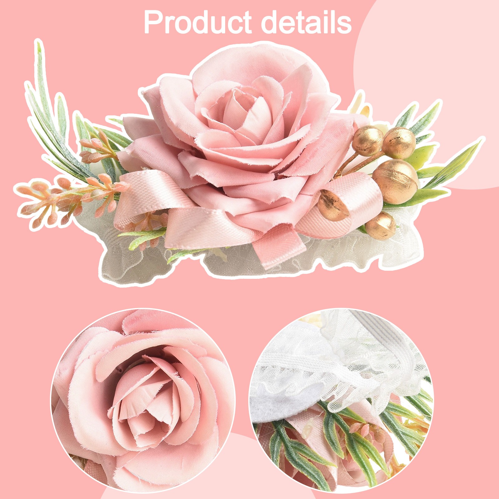 Wunderschöne Legierung und Stoff Handgelenk Corsage Armband perfekt für Weihna - Picture 17 of 24