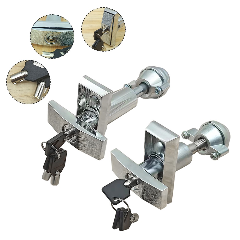 Lot De 2 Serrures Métalliques Plates Pour Distributeurs Automatiques - Barillet Anti-Cambriolage Avec Clés, Installation Facile