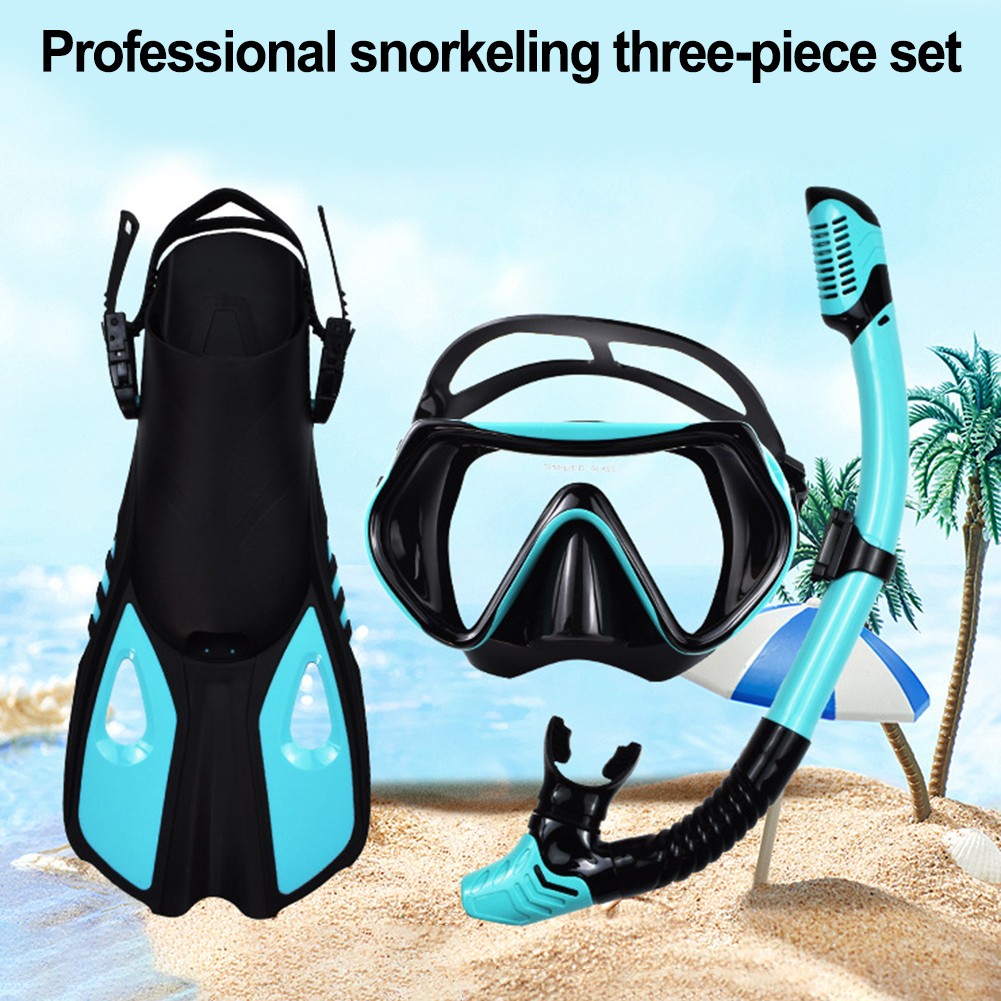 Complete Underwater Adventure Set Adjustable Mask with Safe Snorkel and Fins - Picture 13 of 65