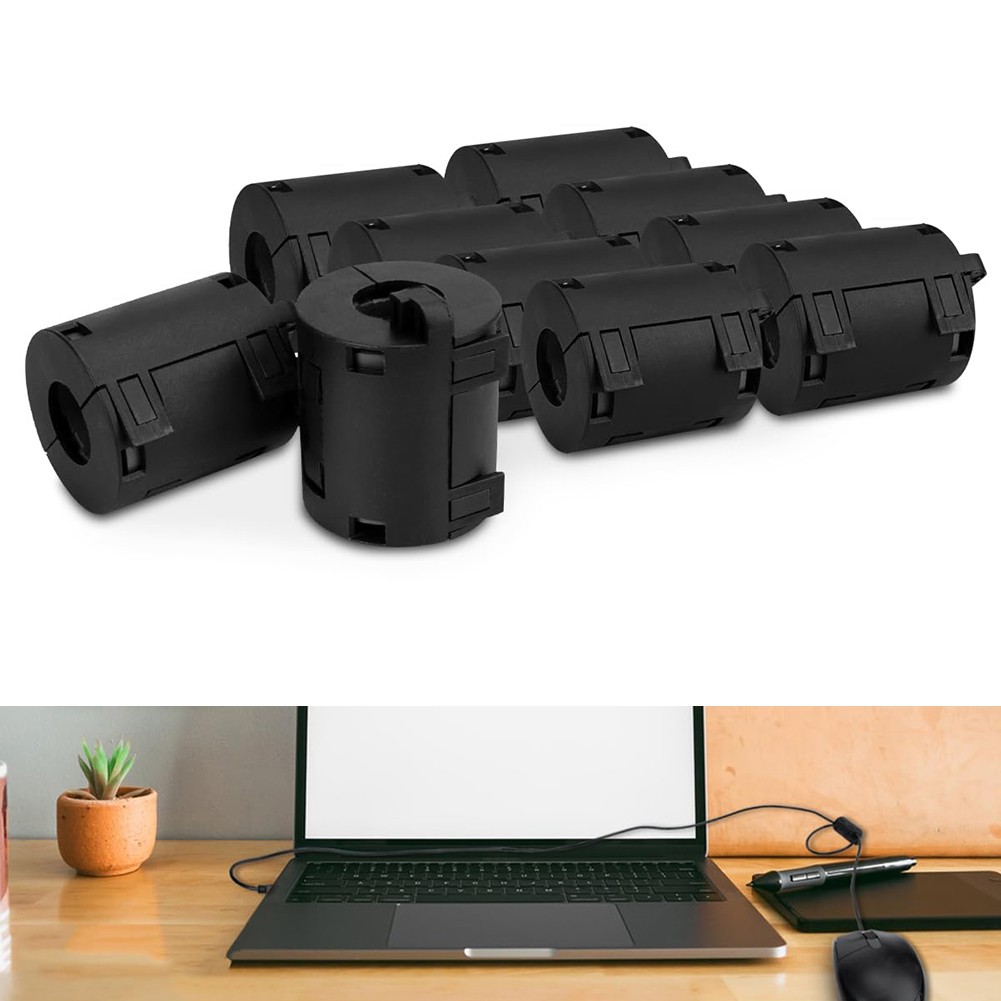 10x Ferritkern-Clips 3,5–13 Mm – Gegen Elektromagnetische Störungen Für USB-, Maus- & Kopfhörerkabel