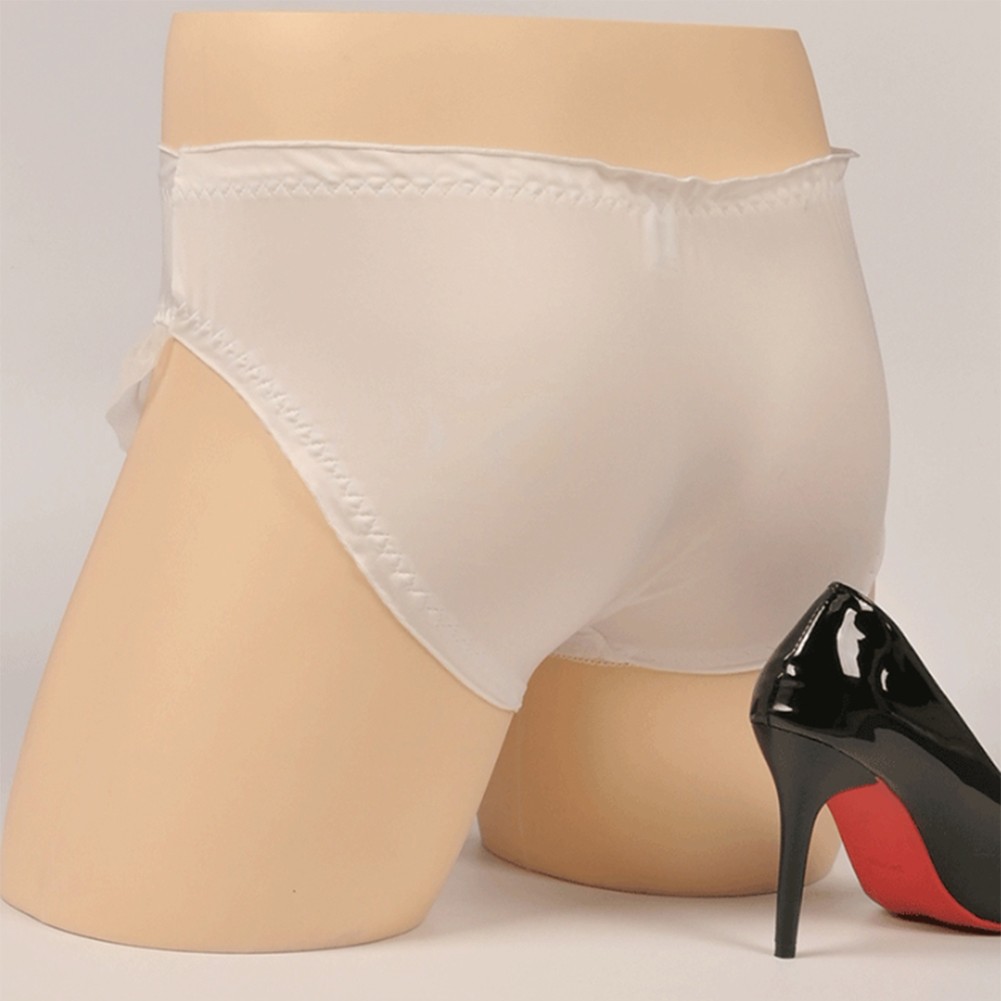 Gentlemen's Sissy Midrise Briefs adorned with Flowers and Soft Lace Material - Picture 16 of 20