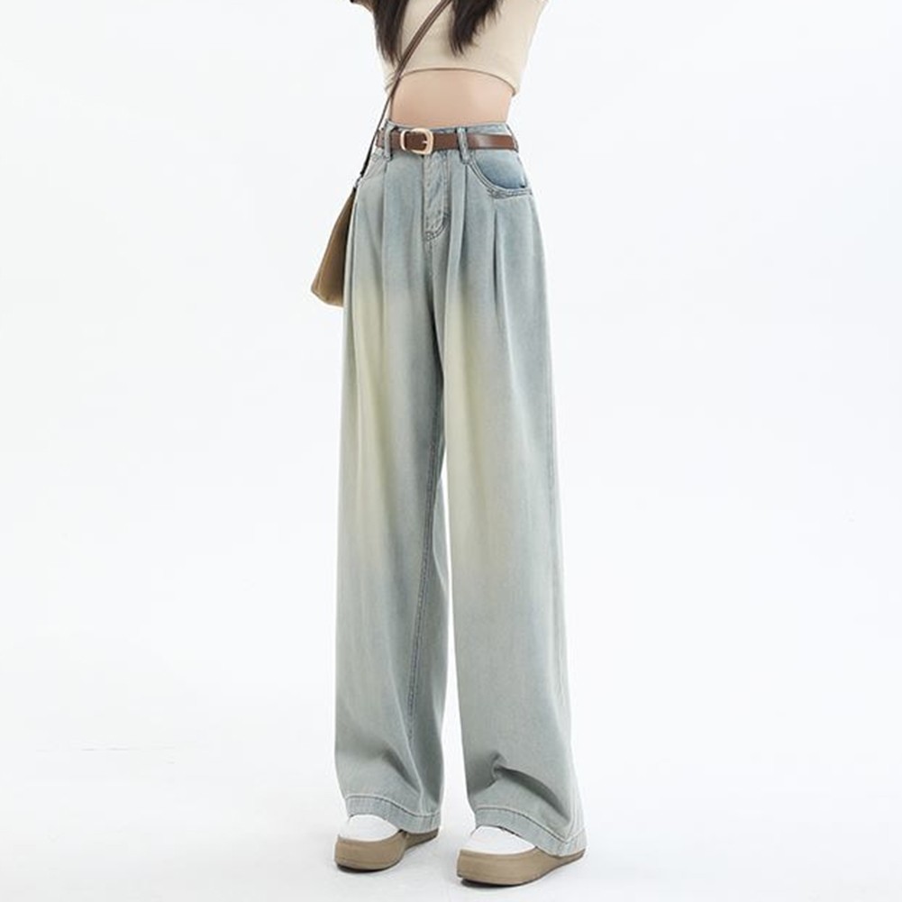 Women Wide Leg Jeans Casual High Waisted Loose Trousers for Daily Wear