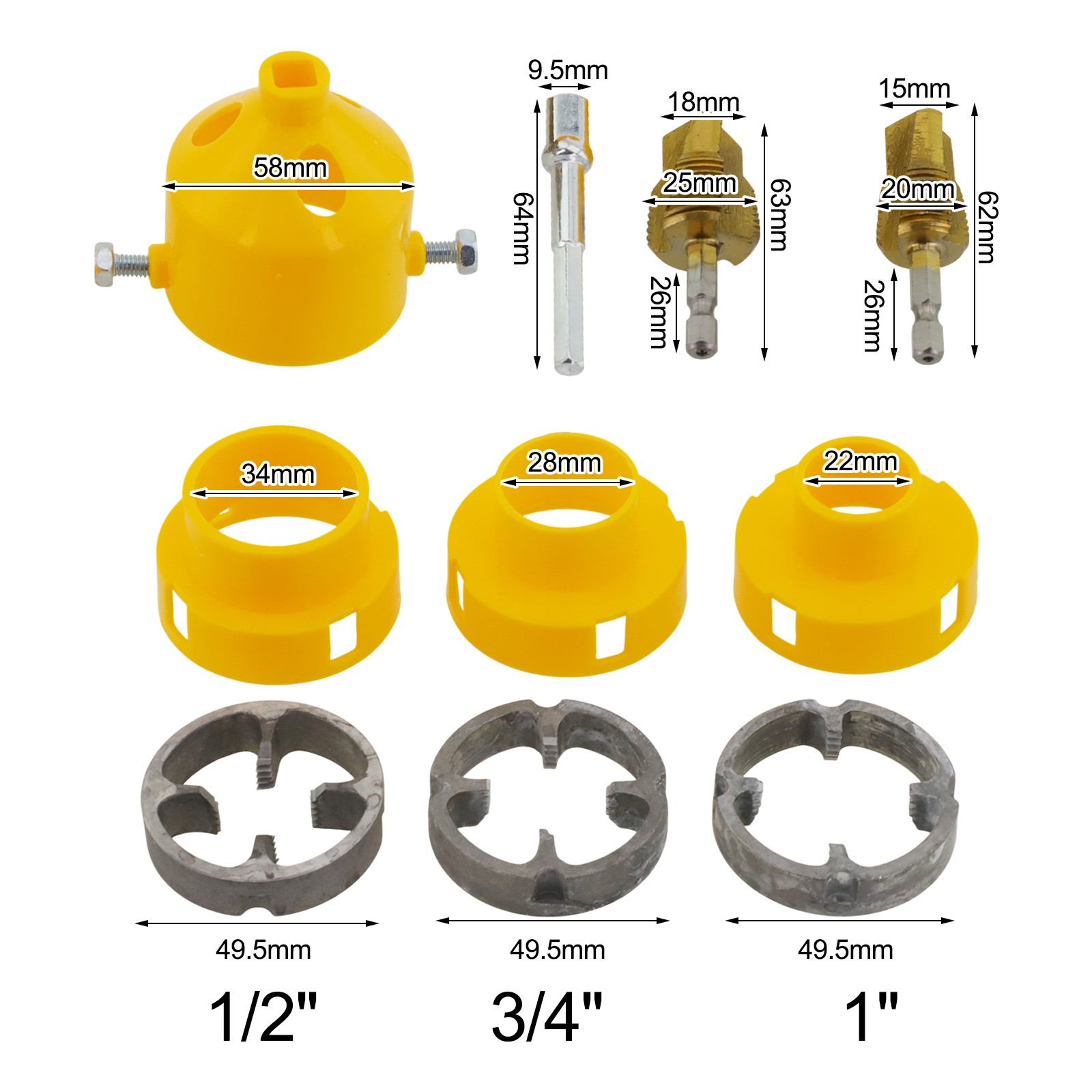 Robust Pipe Threading Kit with Convenient Buckle Design for Electric Drills - Picture 41 of 48
