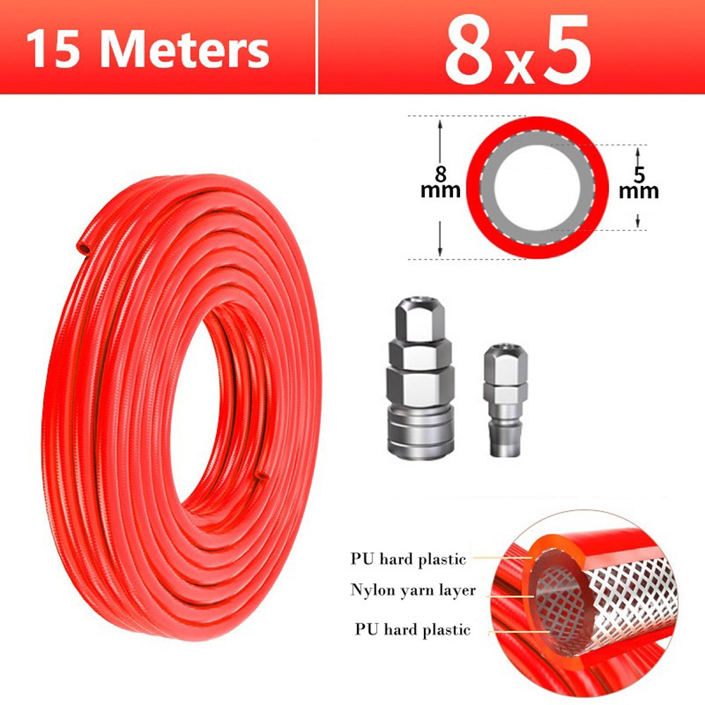 Schwerlast PU Garn Klemmrohr für 5x8mm pneumatische gerade Rohrverbindungen - Bild 16 von 20