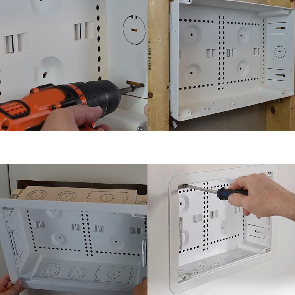 Smart Cable Management 9 In Wall TV Edia Box, Recessed TV Outlet &ap; Network Enclosure Media Box