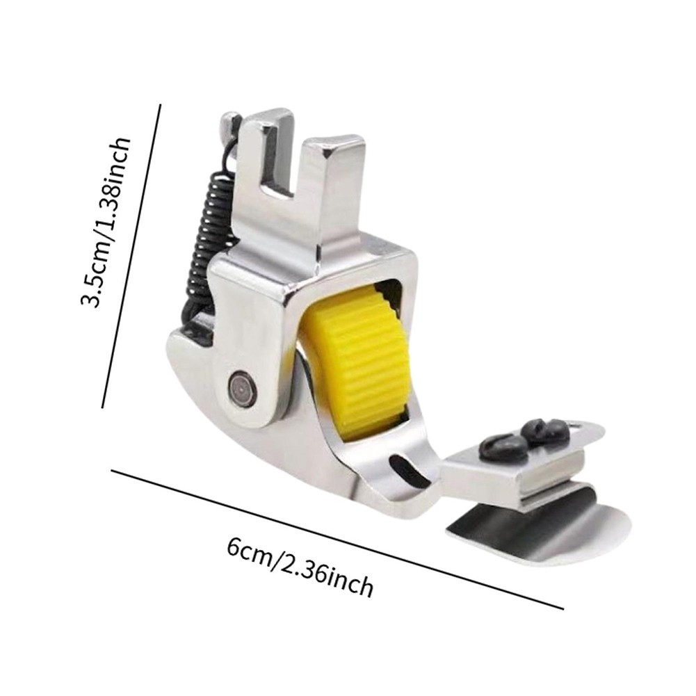 Adjustable Width Downward Folding Hemming Curling Presser Foot for T351