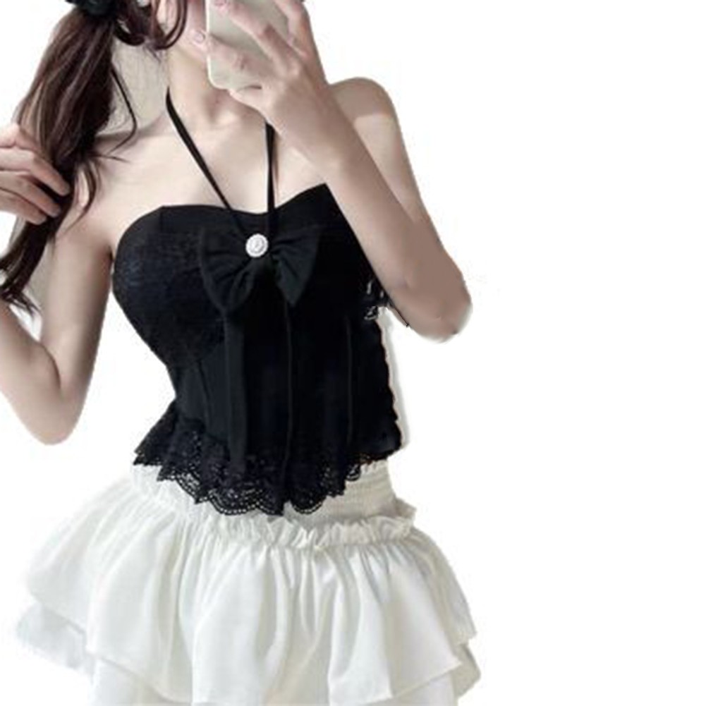 Bowknot Lace Top Brand New For Clubbing Regular Length Sleeveless Design - Picture 14 of 18