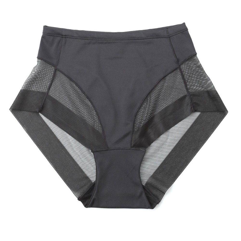 Fashionable Mid Waist Women’s Briefs in Soft Ice Silk with Unique Mesh Design