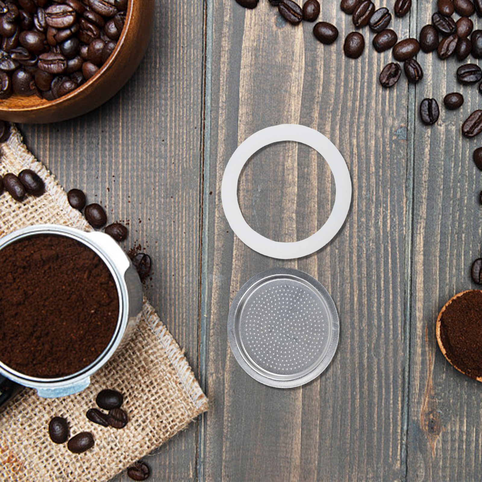 Easy Install Moka Pot Replacement Kit with Two Filters and Six