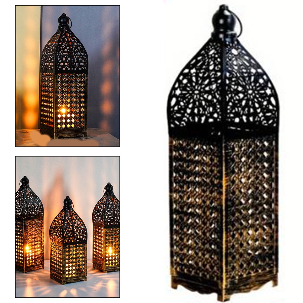 Wrought Iron Lantern Eye Catching Candle Holder for Various Decor Styles - Picture 20 of 26