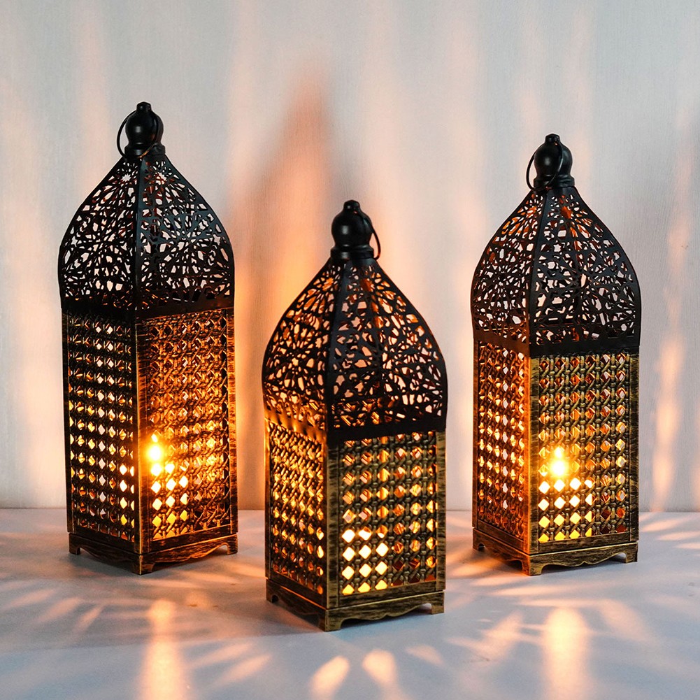 Wrought Iron Lantern Eye Catching Candle Holder for Various Decor Styles - Picture 19 of 26