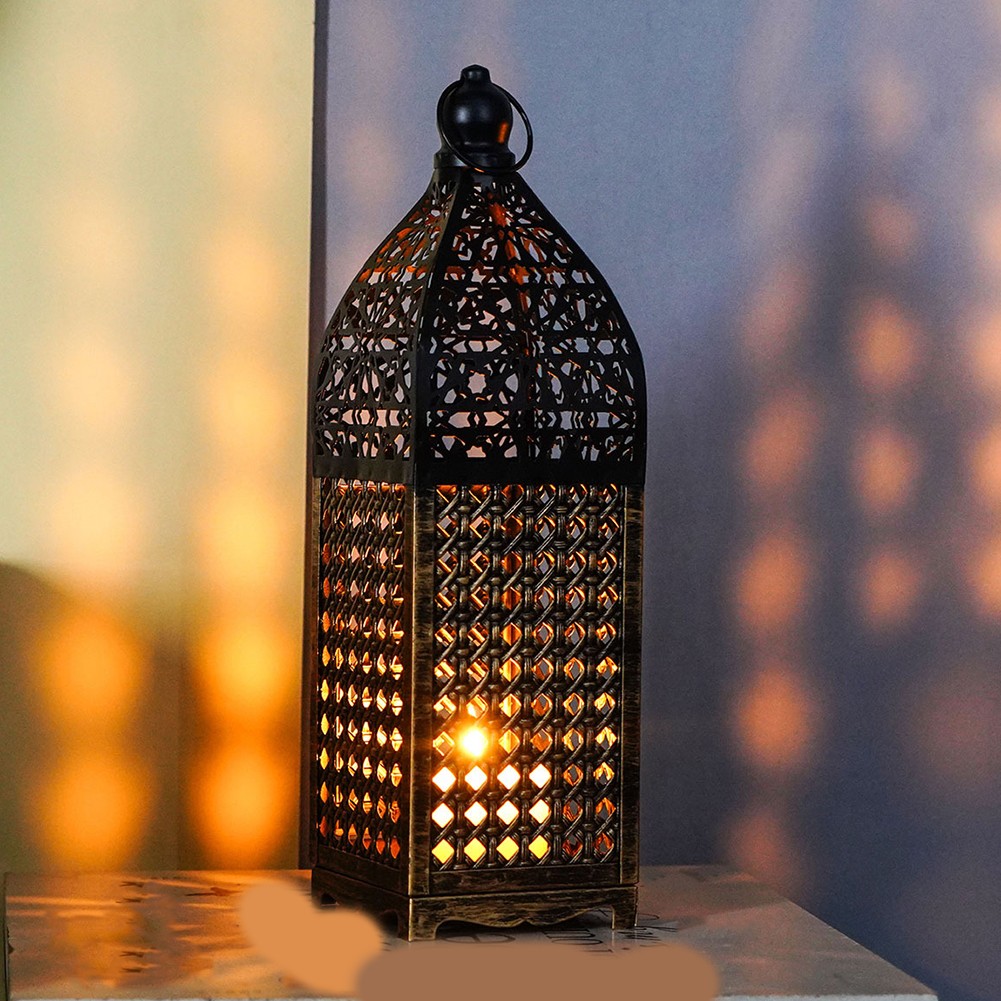 Wrought Iron Lantern Eye Catching Candle Holder for Various Decor Styles - Picture 21 of 26