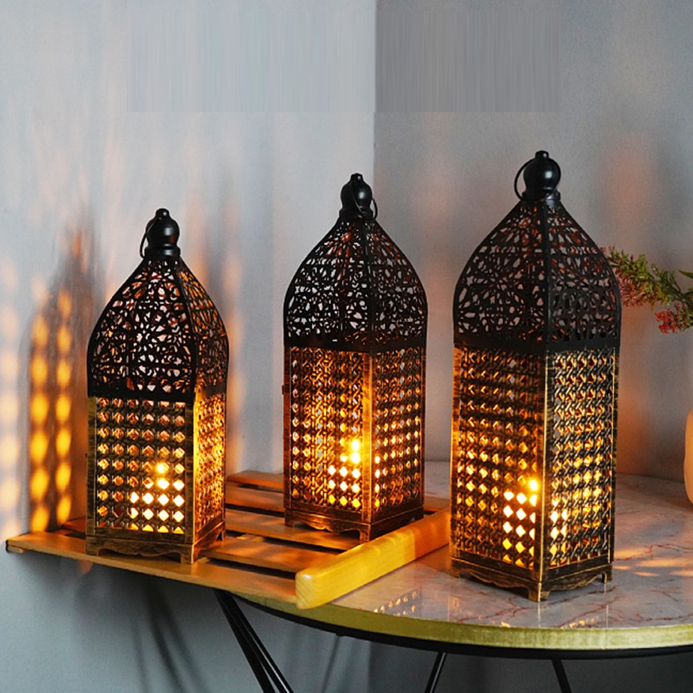 Wrought Iron Lantern Eye Catching Candle Holder for Various Decor Styles - Picture 26 of 26