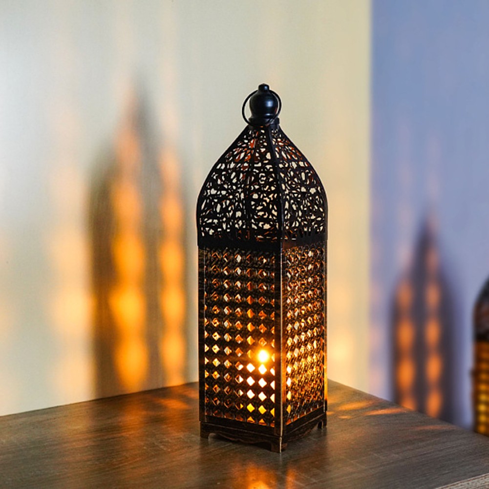 Wrought Iron Lantern Eye Catching Candle Holder for Various Decor Styles - Picture 23 of 26