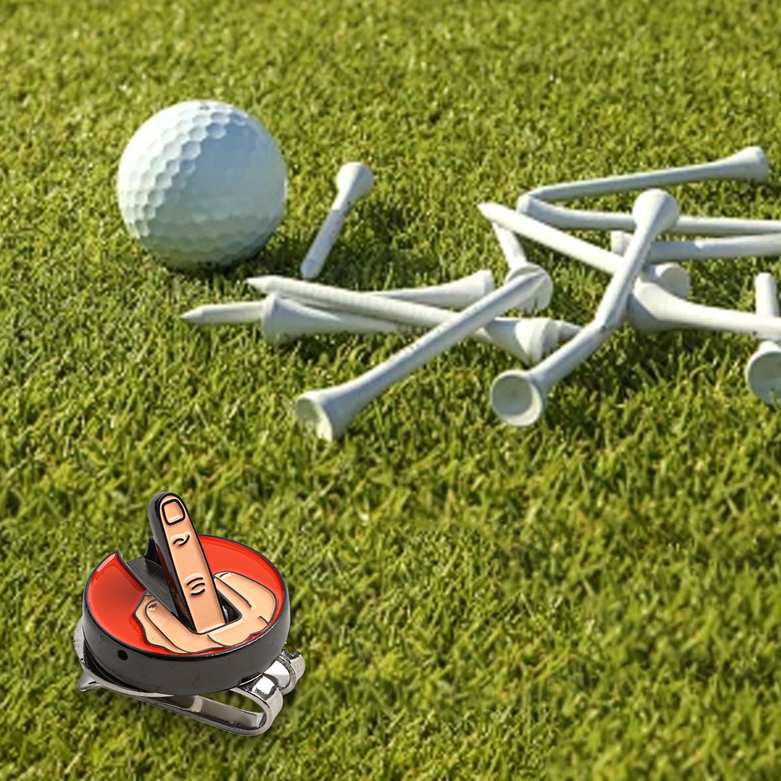 Golfing Essentials Diseño de dedo juguetón en clip magnético para sombrero y marcador - Imagen 41 de 79