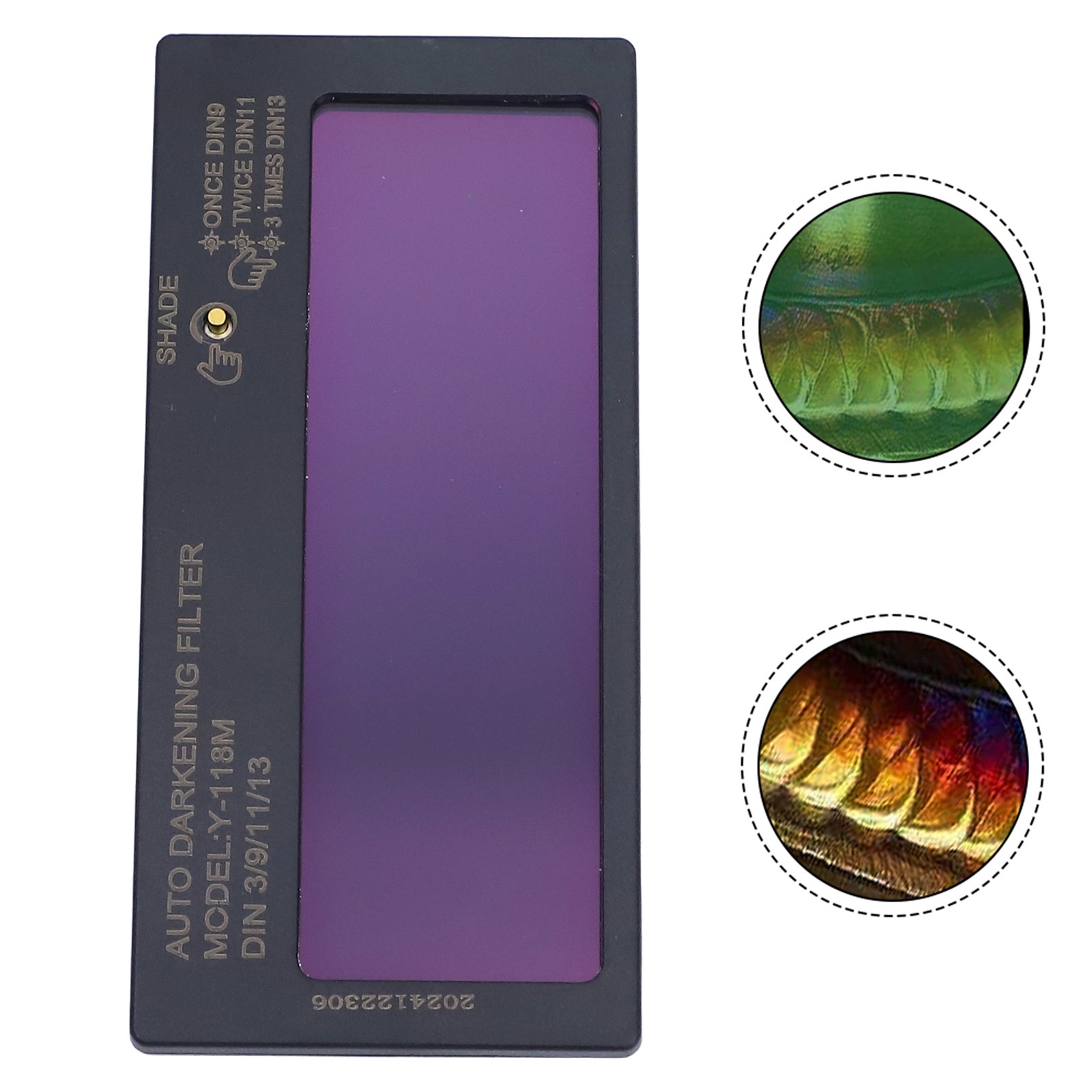 Solar Automatic Dimming Lens for Welding with Adjustable Darkness Levels