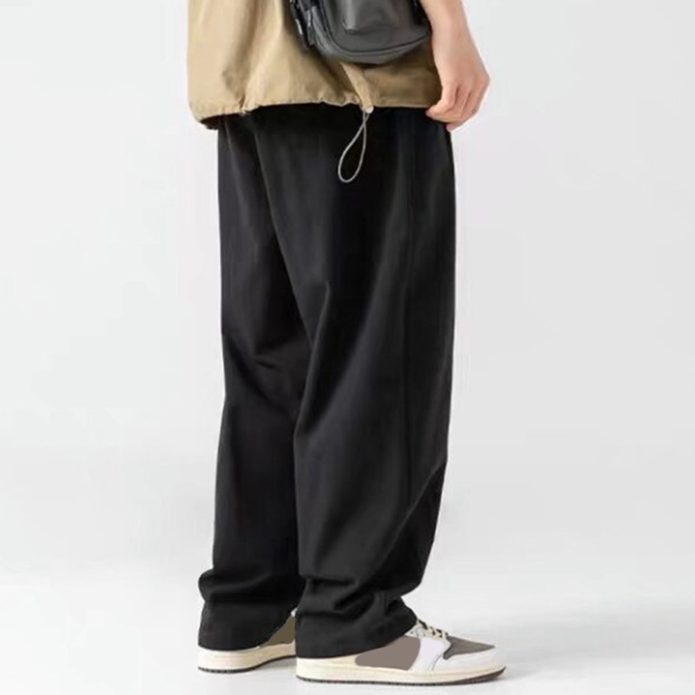 Pantalones drapeados de color liso para hombre ideales para actividades al aire libre y eventos - Imagen 15 de 27