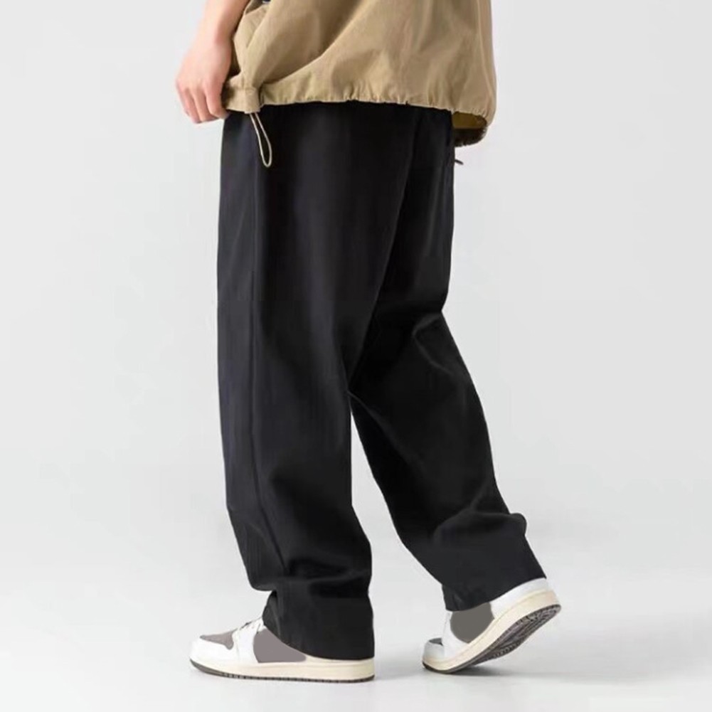 Pantalones drapeados de color liso para hombre ideales para actividades al aire libre y eventos - Imagen 14 de 27