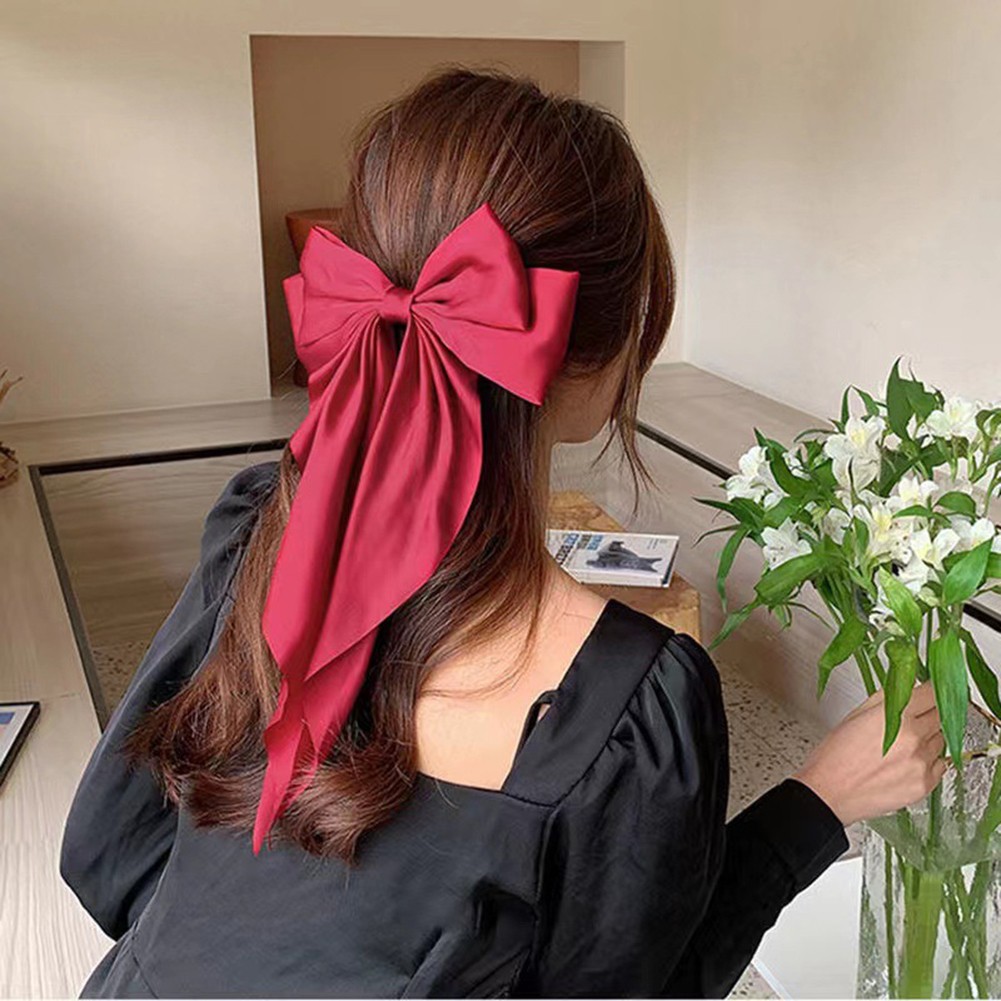 Stylish Satin Bow Hair Accessory Perfect for Daily Wear and Gatherings