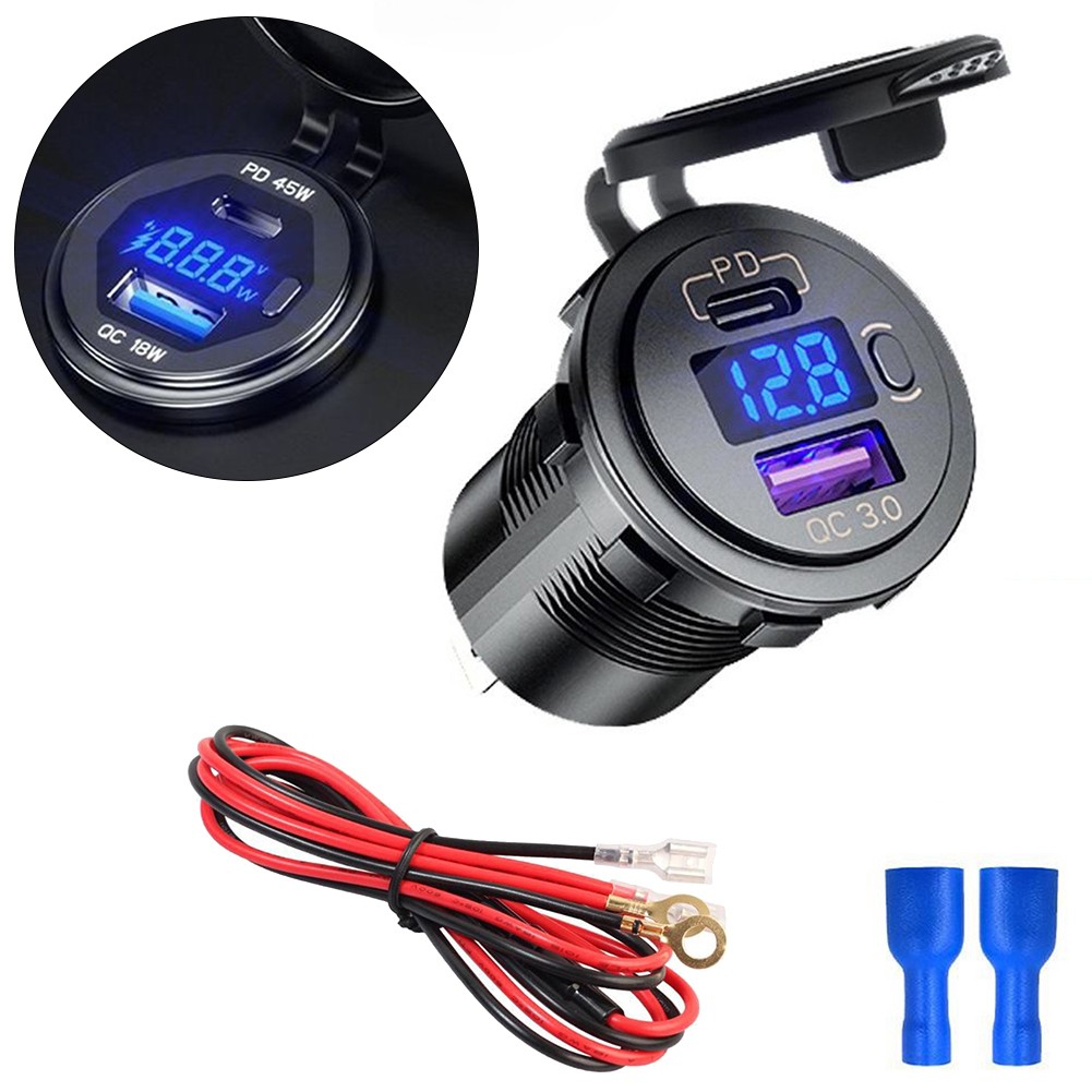 USB C and For QC3 0 Compatible Car Charger Socket for Quick Power Boosts - Zdjęcie 17 z 24