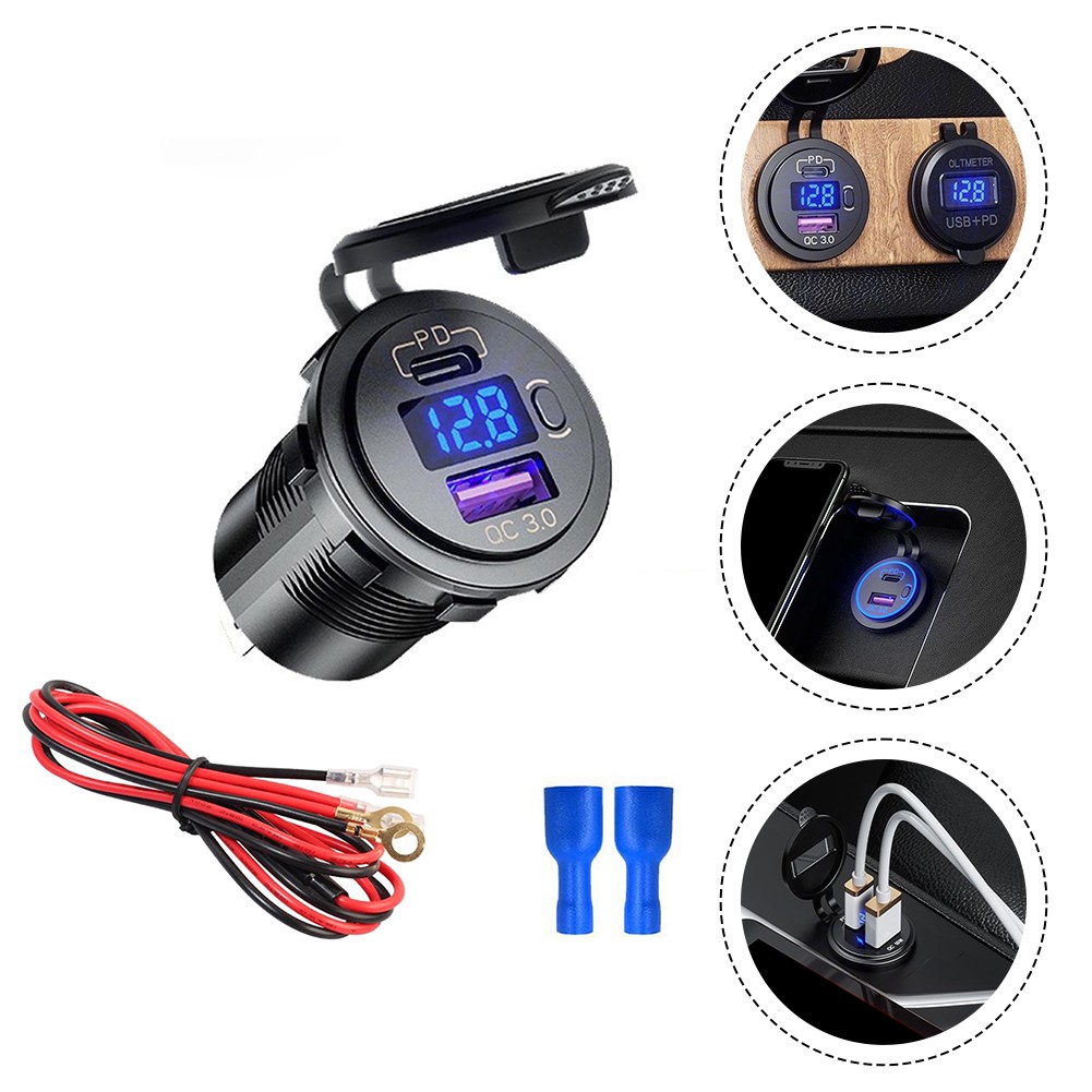 USB C and For QC3 0 Compatible Car Charger Socket for Quick Power Boosts - Zdjęcie 19 z 24