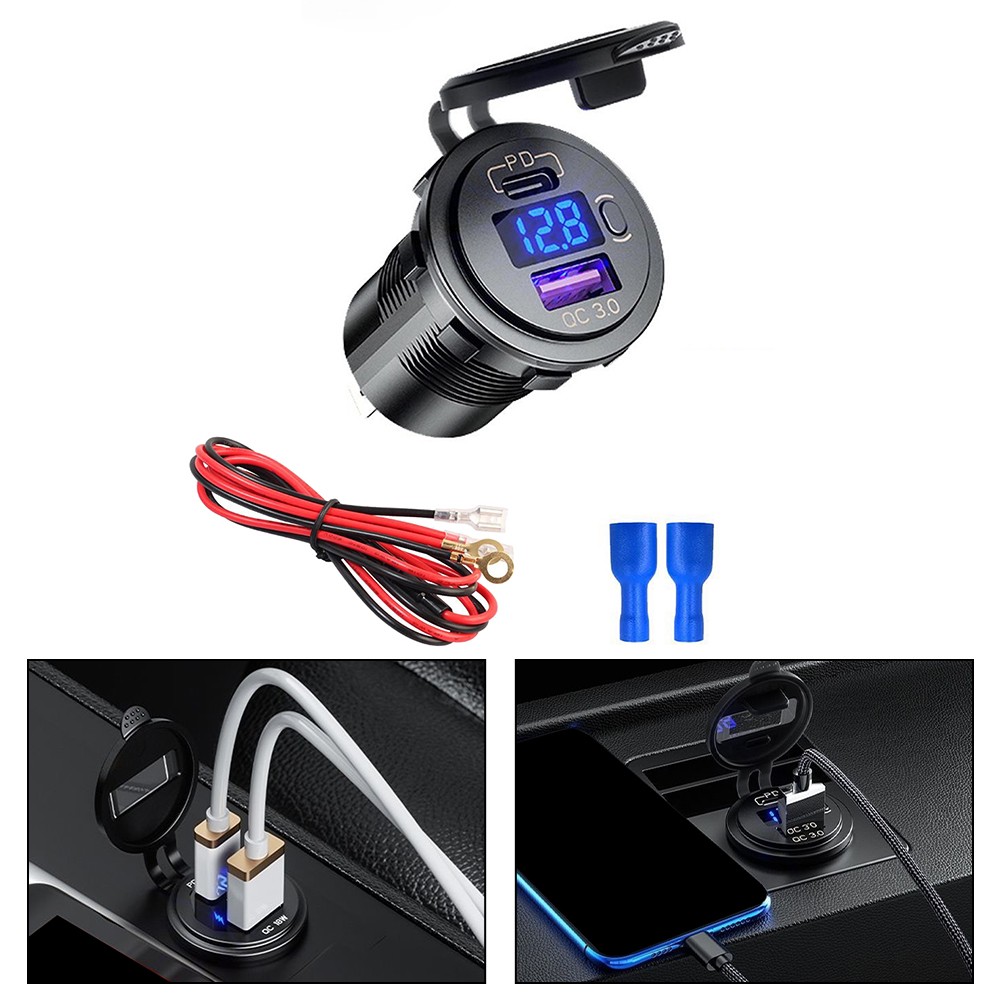 USB C and For QC3 0 Compatible Car Charger Socket for Quick Power Boosts - Zdjęcie 24 z 24