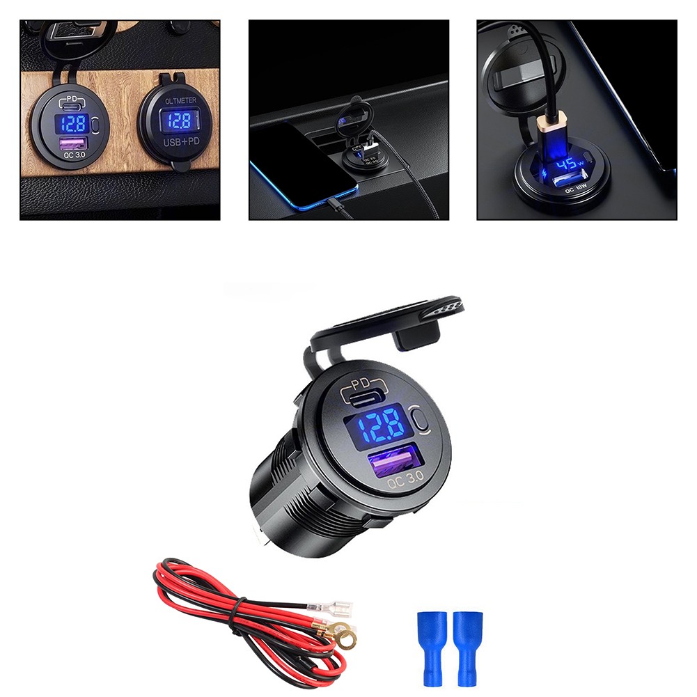 USB C and For QC3 0 Compatible Car Charger Socket for Quick Power Boosts - Zdjęcie 20 z 24