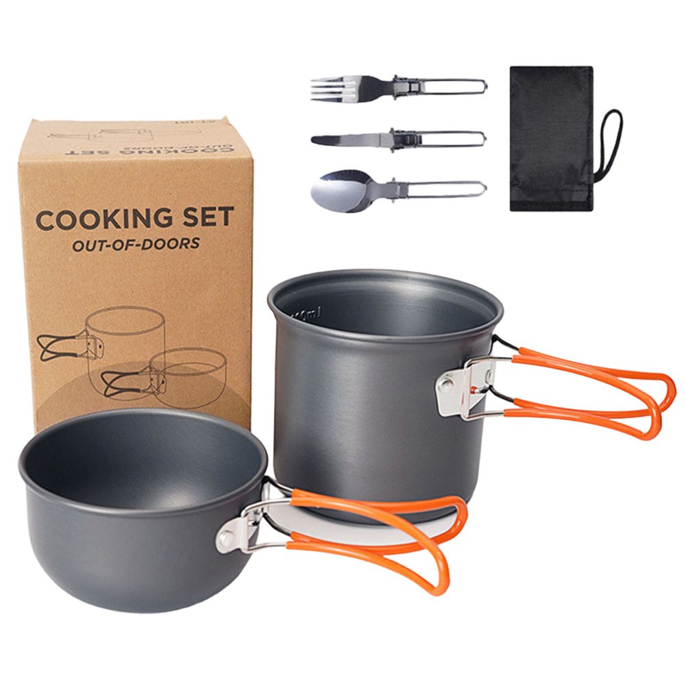 Nonstick Aluminum Camping Cookware Set for Groups Ideal for Backpacking Trips