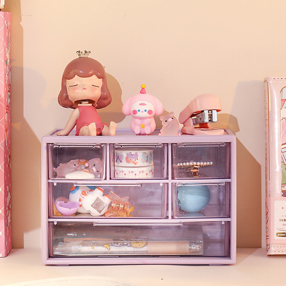 Acryl Make-up Organizer mit sechs Fächern für Unordnung Waschtisch Raum - Bild 23 von 41