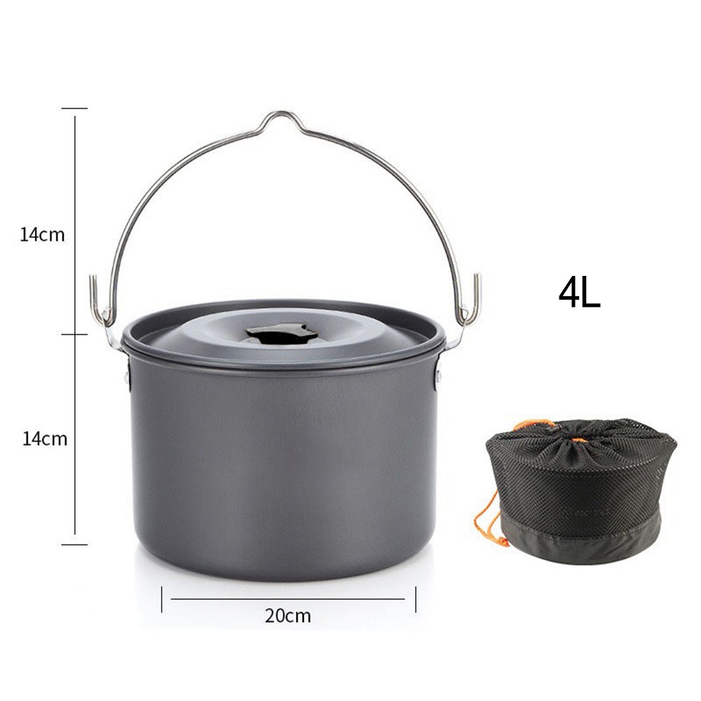 Pot de camping léger en aluminium 4L parfait pour points de vente cuisine de groupe aventures