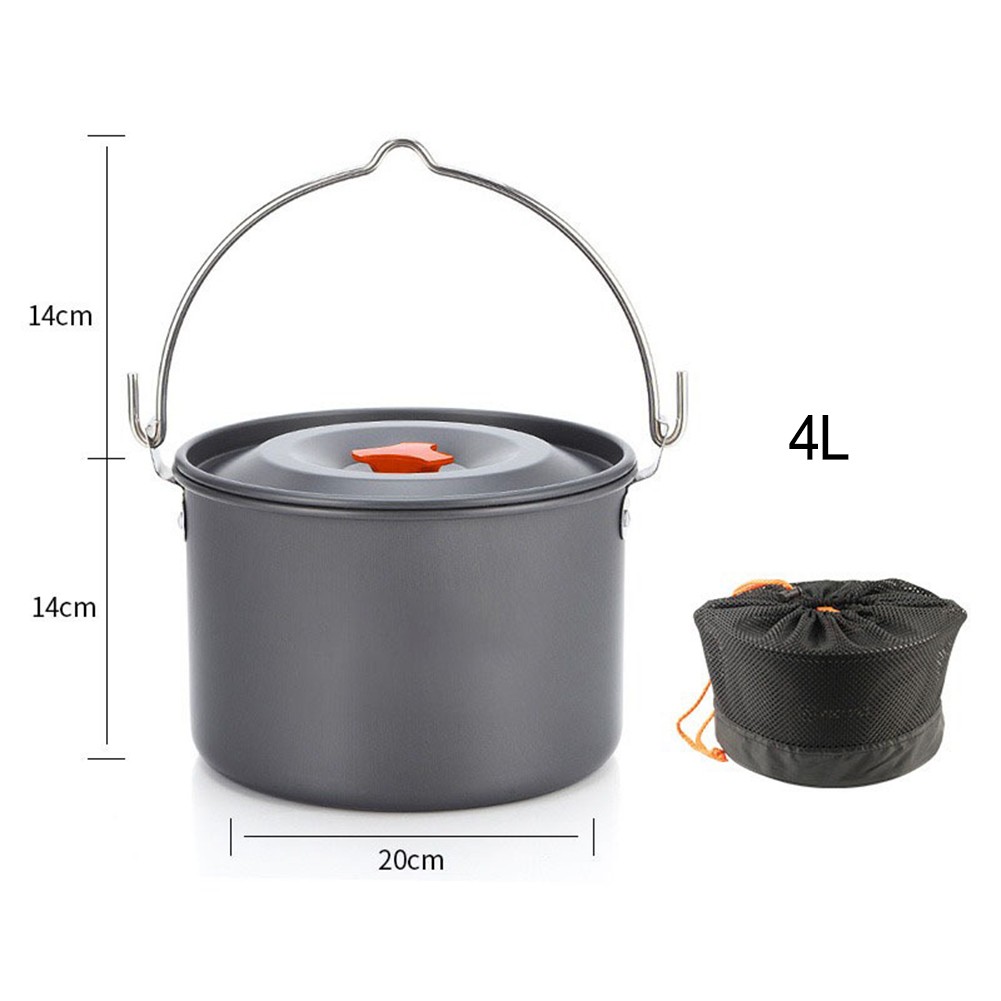 Pot de camping léger en aluminium 4L parfait pour points de vente cuisine de groupe aventures