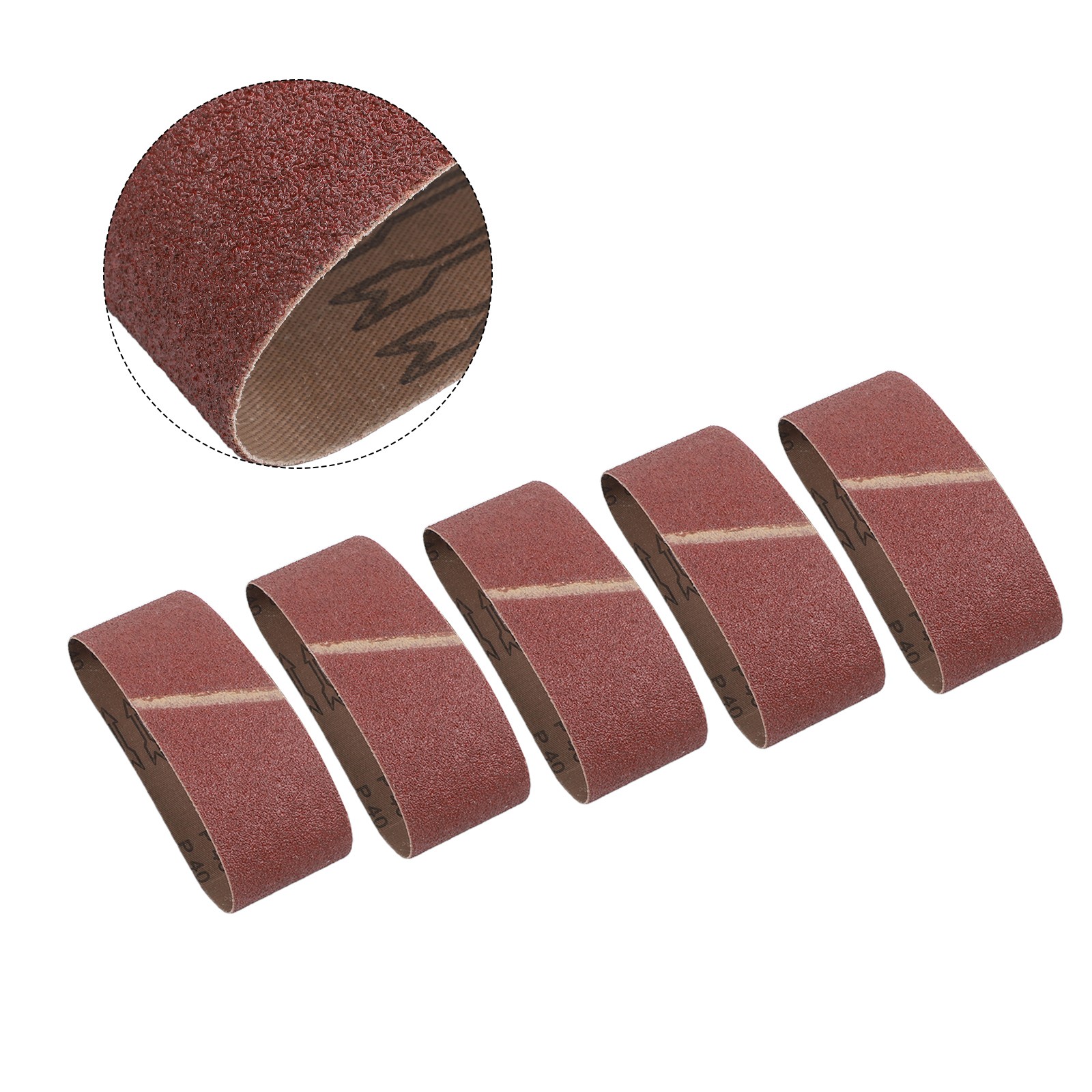 Juego de cinturones de papel de lijar con material de óxido de aluminio tamaño 75x457 mm paquete de cinco - Imagen 28 de 62