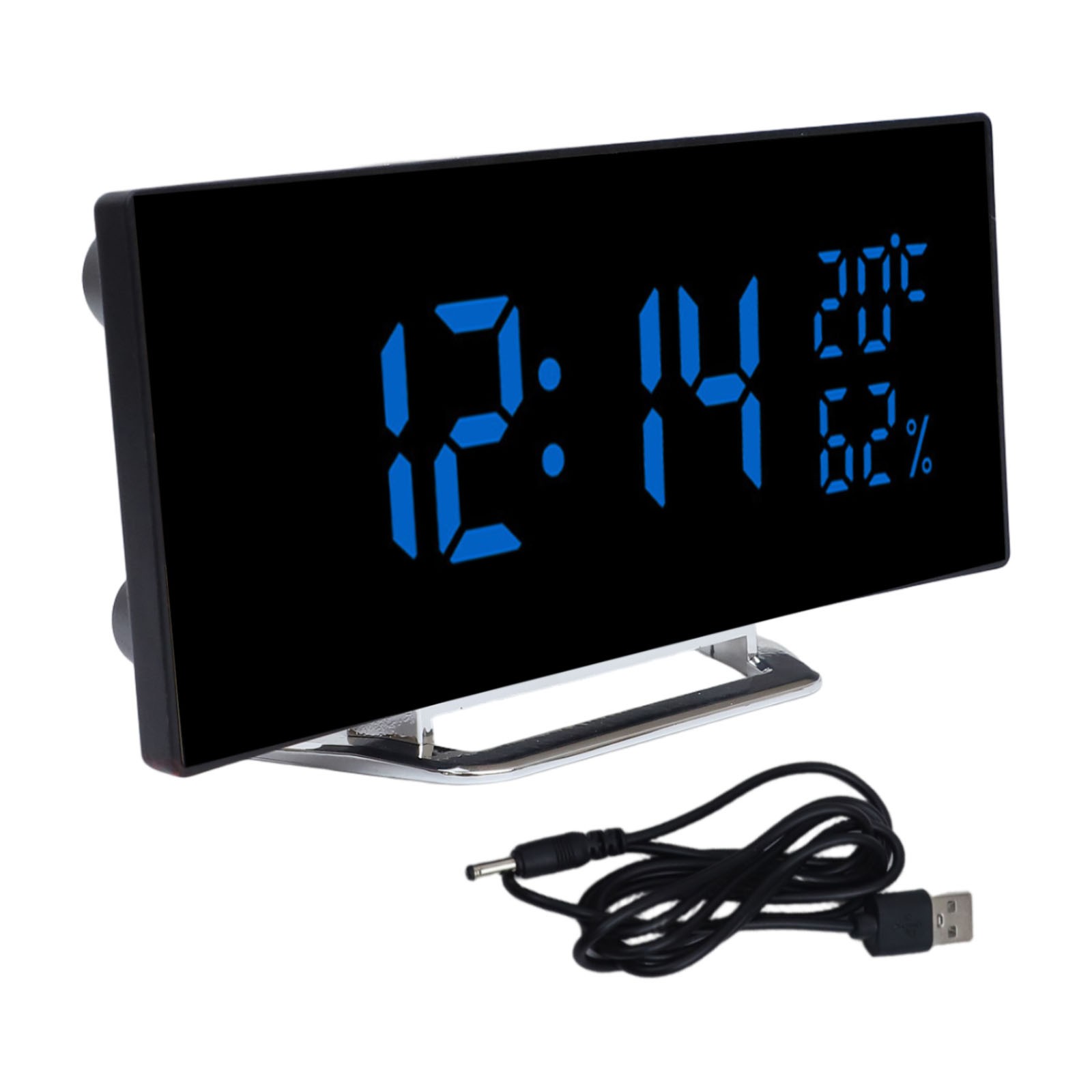 Reloj Digital Diseño Curvo con Espejo Alarma Temperatura y Humedad - Imagen 34 de 35