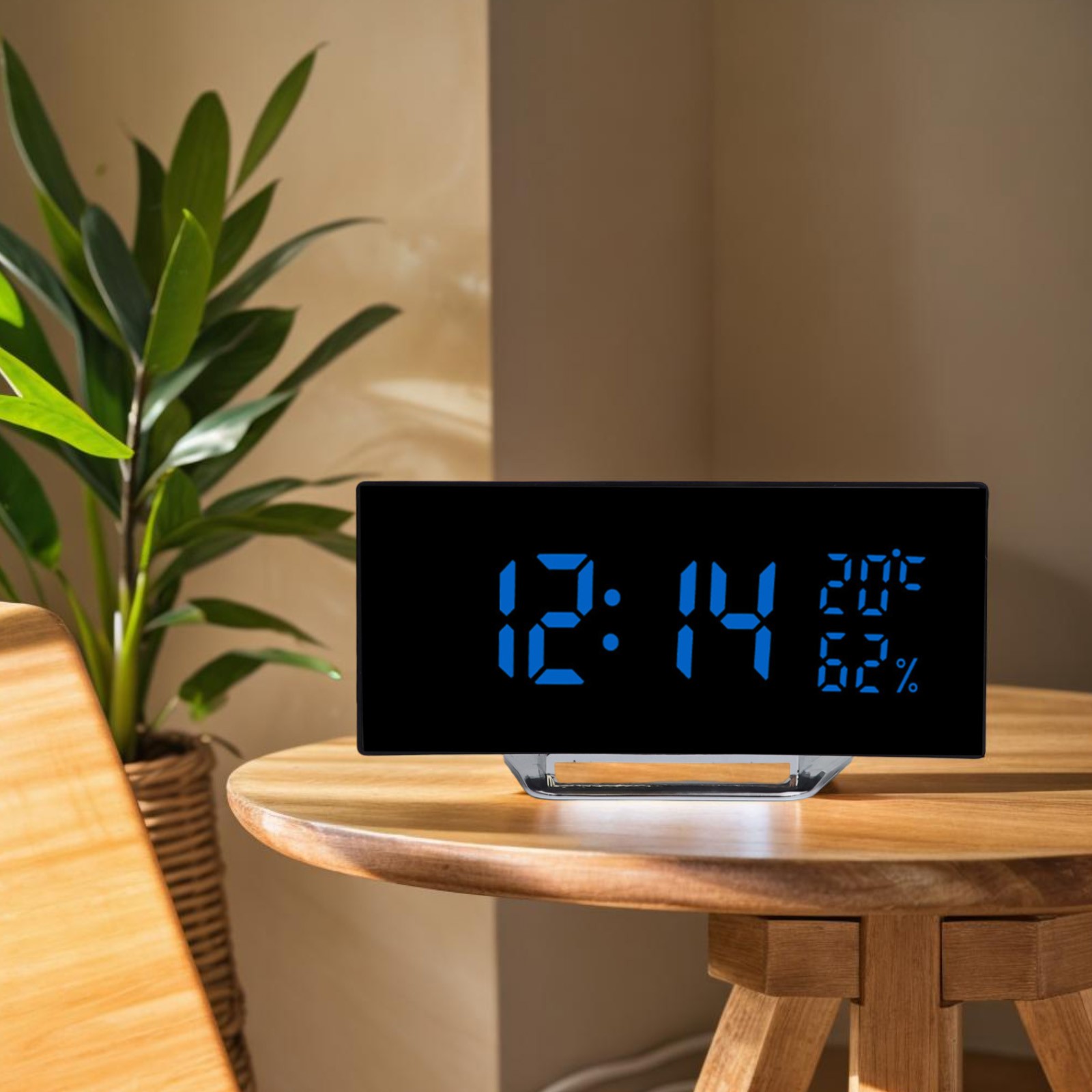 Reloj Digital Diseño Curvo con Espejo Alarma Temperatura y Humedad - Imagen 31 de 35