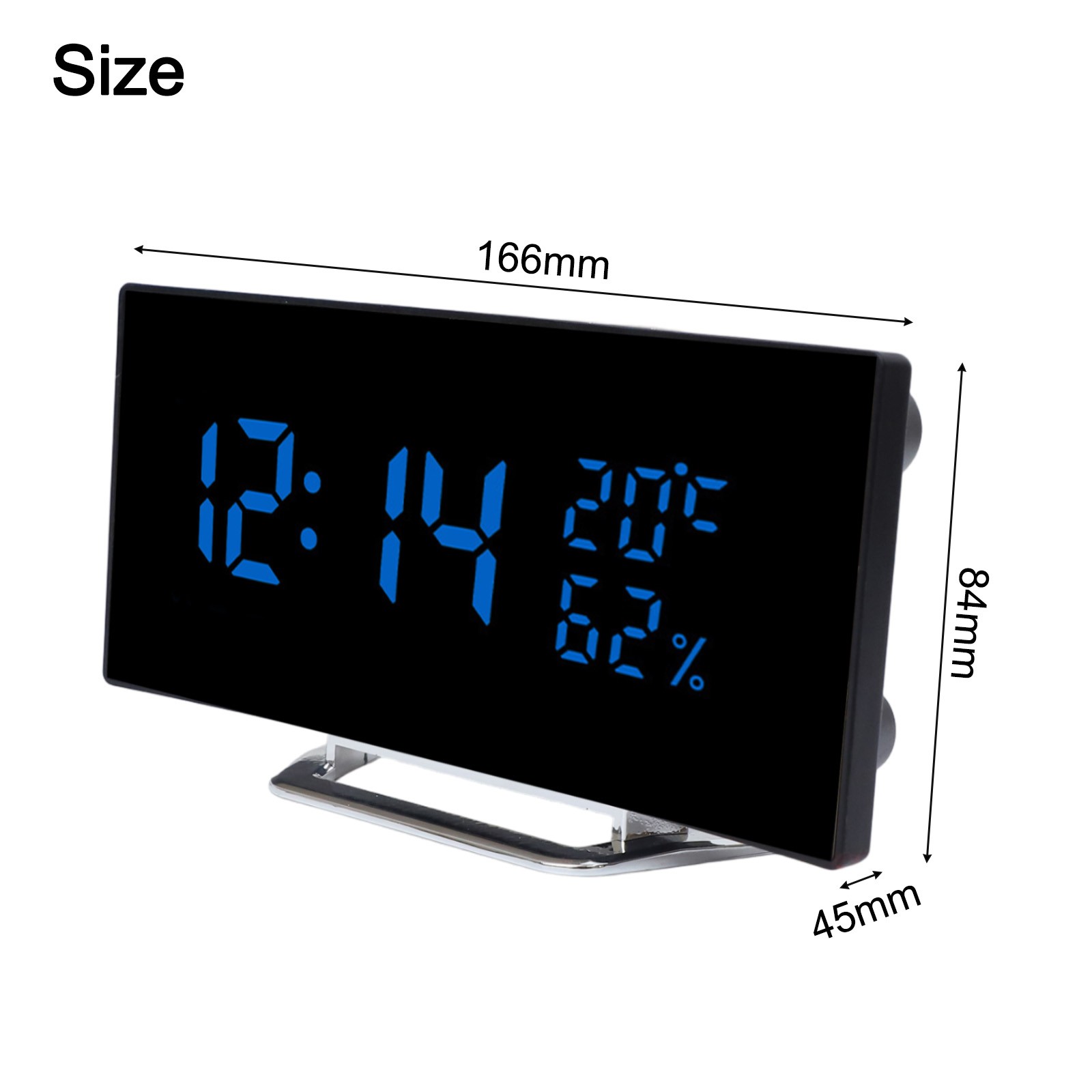 Reloj Digital Diseño Curvo con Espejo Alarma Temperatura y Humedad - Imagen 32 de 35