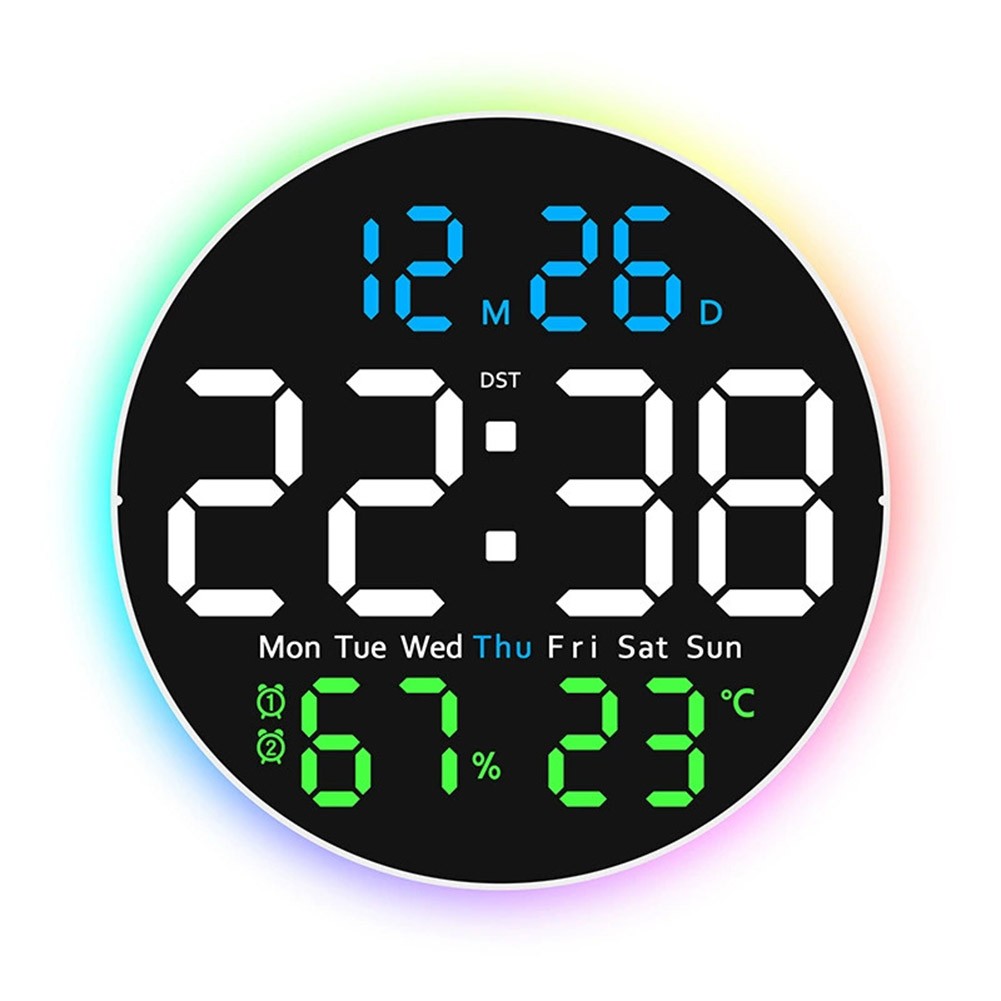 User Friendly LED Wall Clock with Integrated Calendar and Temp Functionality