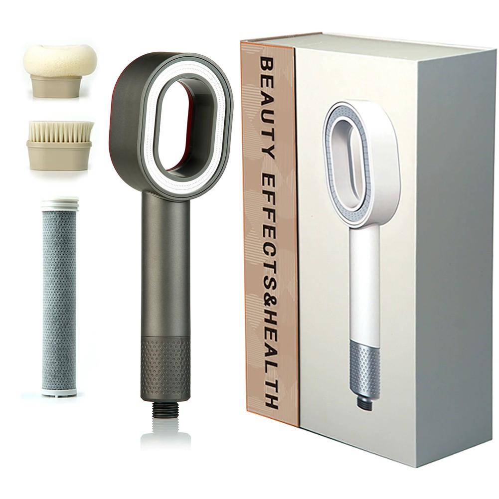 Sleek Design Handheld Shower Head with Integrated Charcoal Filtering Technology