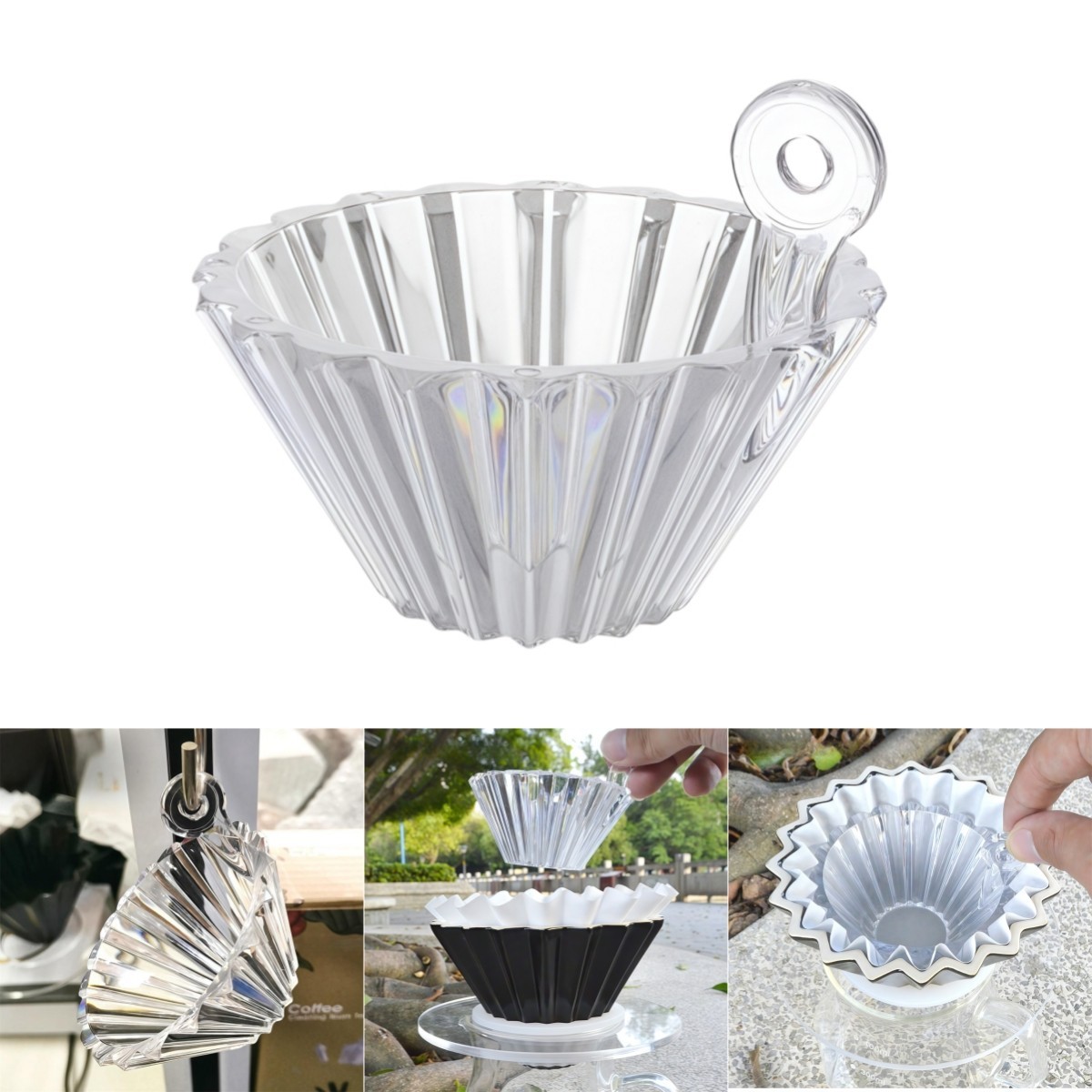 PC Coffee Filter Press Tool with Secure Paper Fixation for Better Flavor