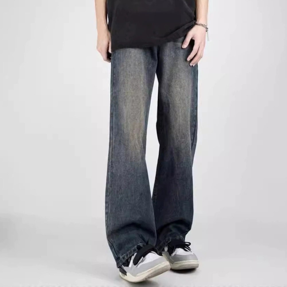 Fashion Retro Distressed Washed Jeans for Men Ideal for Spring and Summer