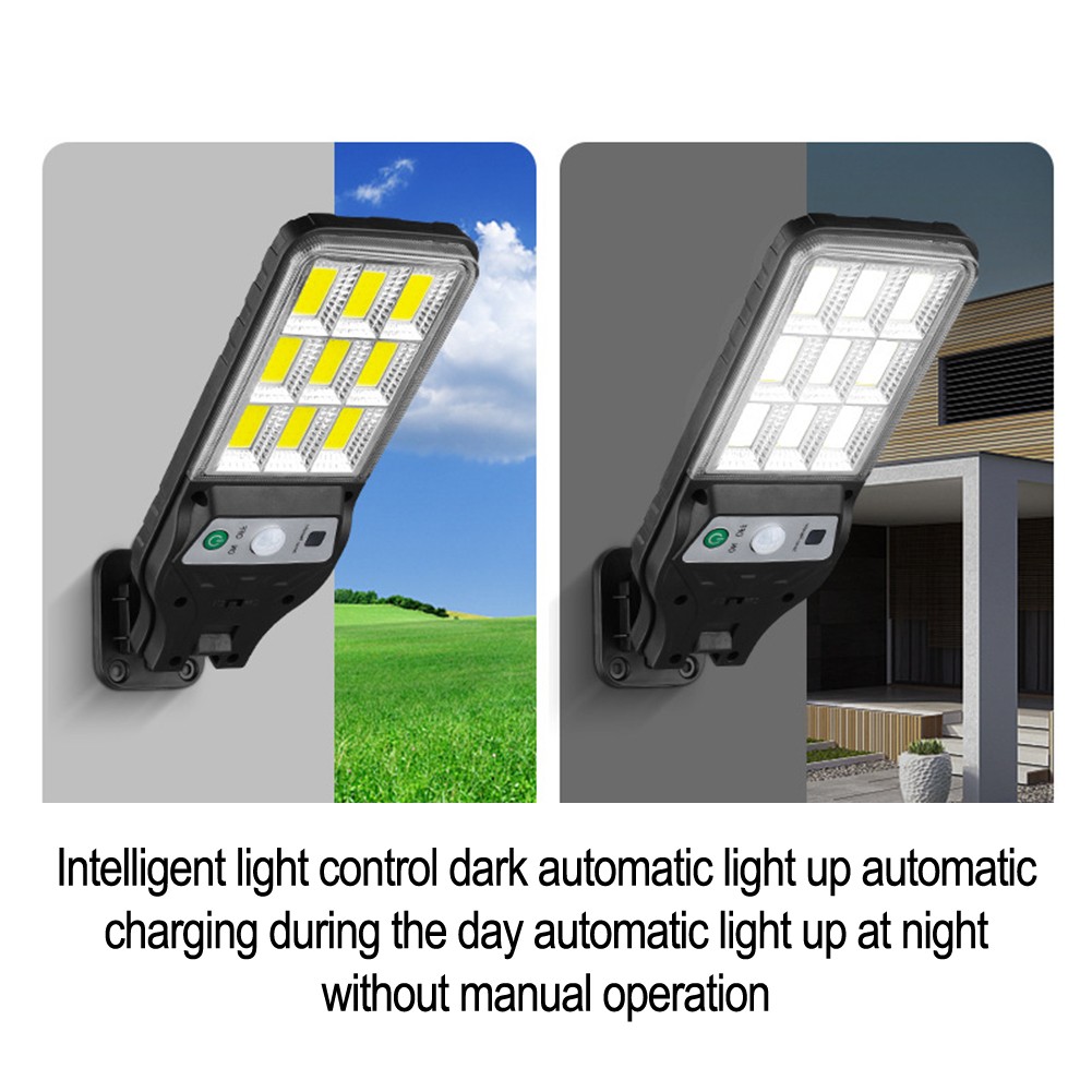 Solar LED Outdoor Wall Lamp with Motion Sensor Remote and Lighting Modes