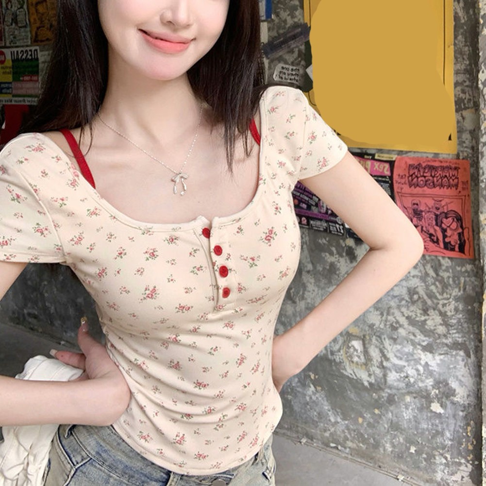 Sophisticated For Women's For Summer T Shirt with Elegant Flower Pattern - Picture 25 of 37