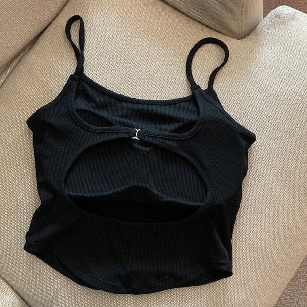 Casual High Stretch Cotton Camisole for Women with Elegant Back Design