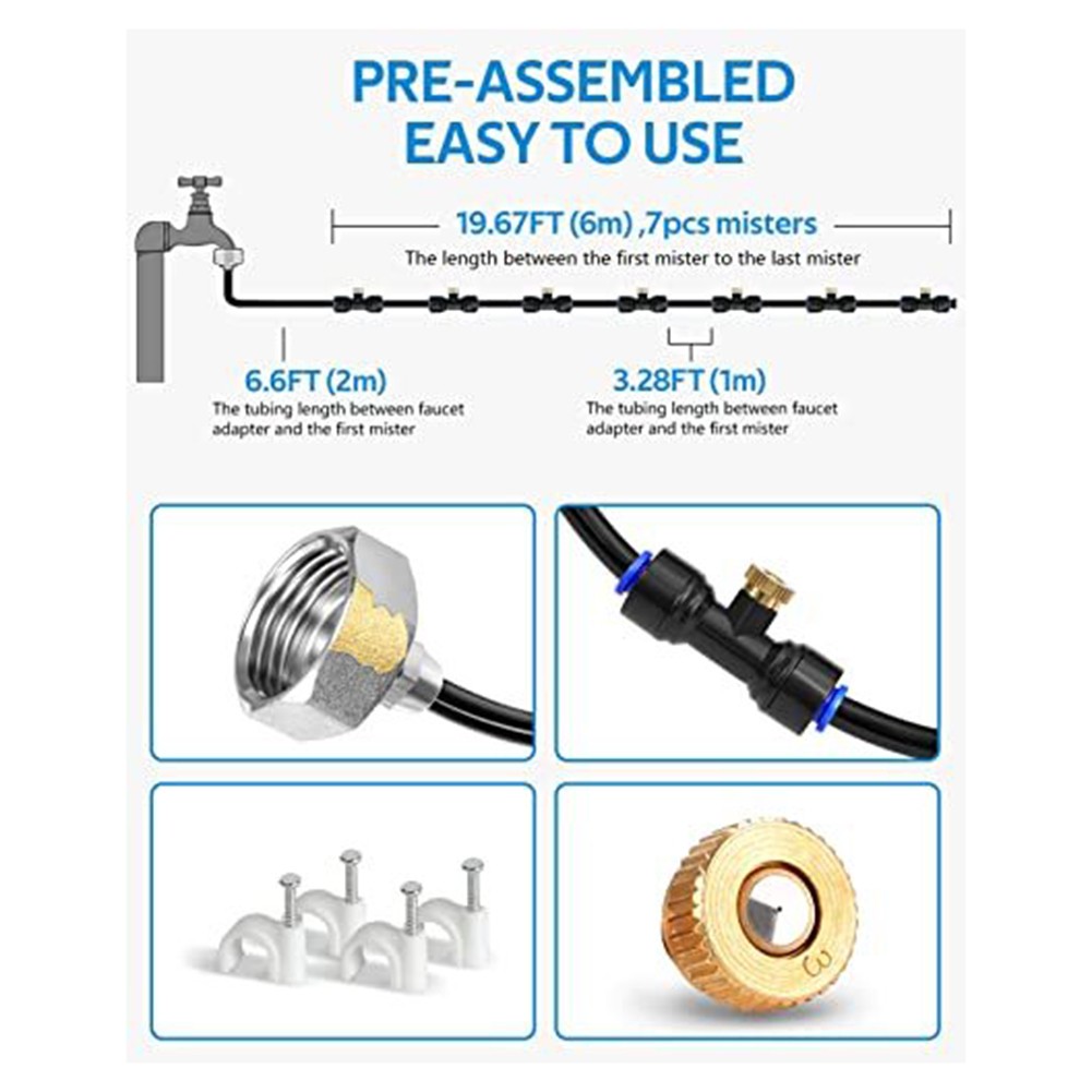 Customizable Outdoor Mist Cooling System Easy Setup with Brass Nozzles - Picture 24 of 30