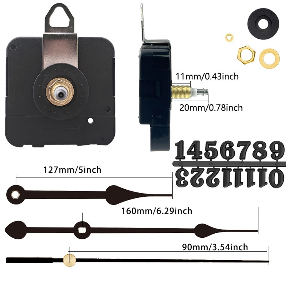 Compatible Replacement Parts Silent Long Threaded Clock Movements Available