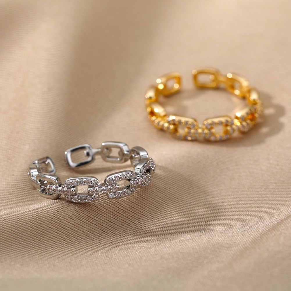 Unique Adjustable Zircon Ring with 18K Gold Plating Ideal for Everyday Wear - Picture 12 of 12