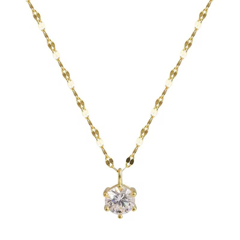 Beautifully Crafted Collarbone Chain for Women with Single Diamond Detail